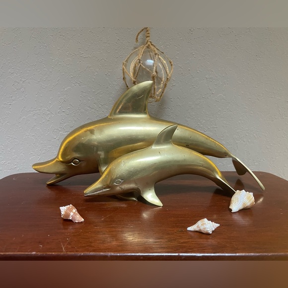 Vintage MCM Large Brass Dolphin - Picture 11 of 11